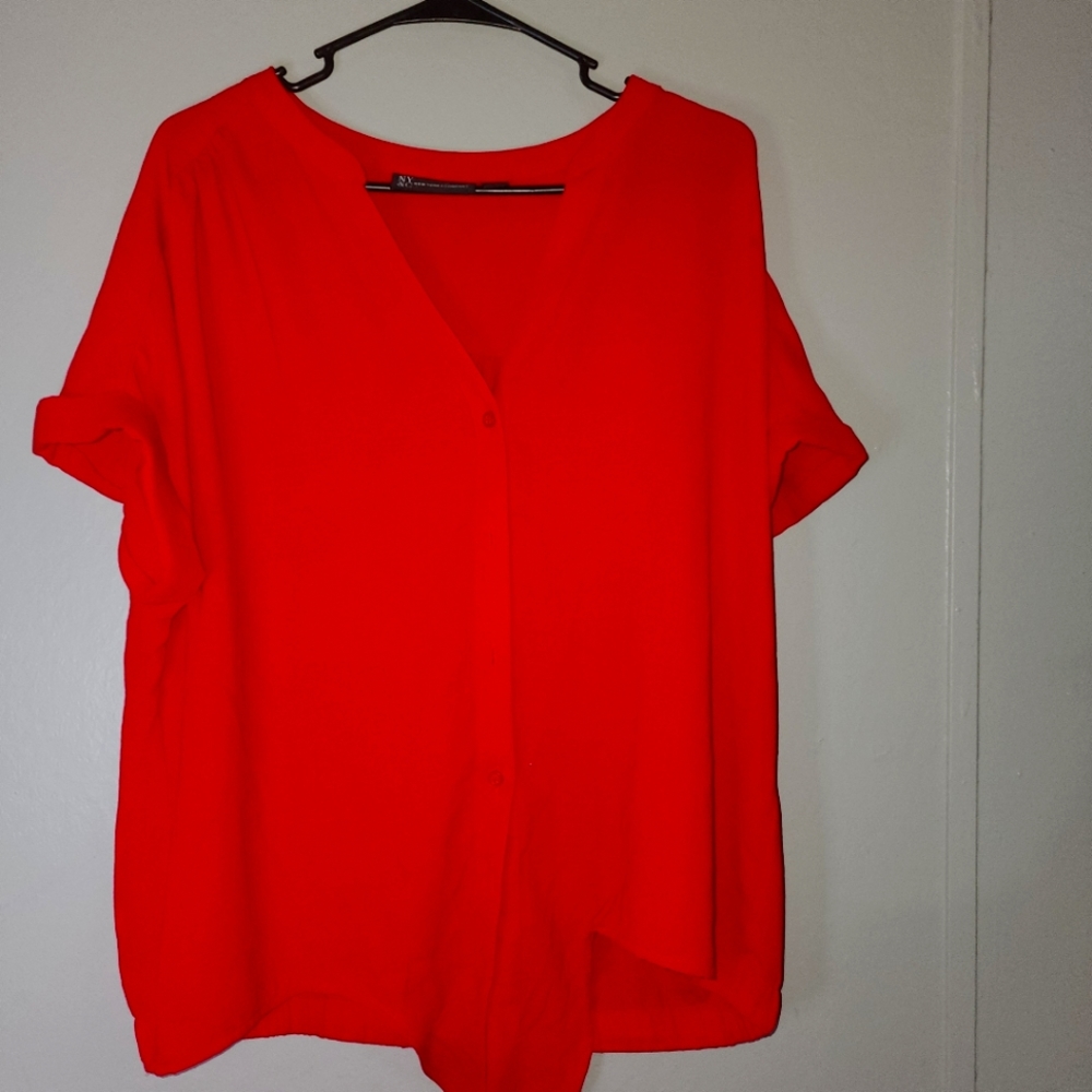 New York and Company XL Womens Top Red